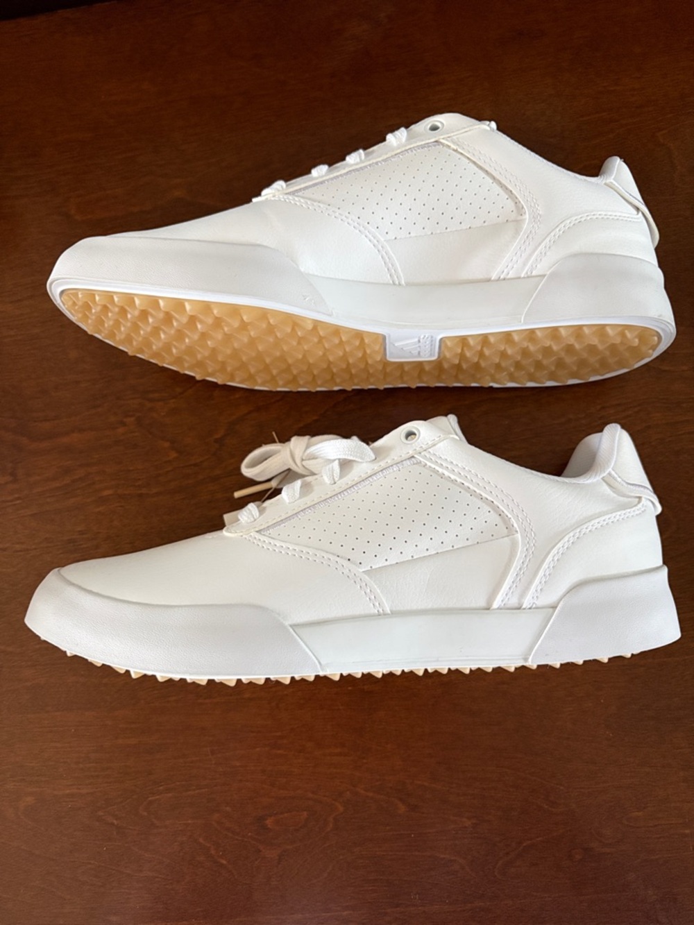 adidas White Golf Sneakers with Gum Outsoles - Picture 2 of 7